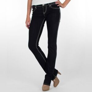 Silver Jeans Berkley Low Rise Dark Wash Stretch Jeans Womens Size 28 Long Tall